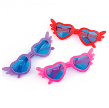 Anteojos corazón con alas x4 unidades