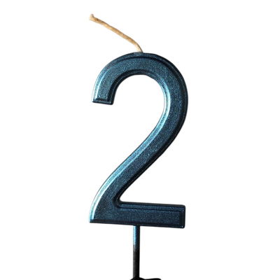 Vela número 2 AZUL METAL