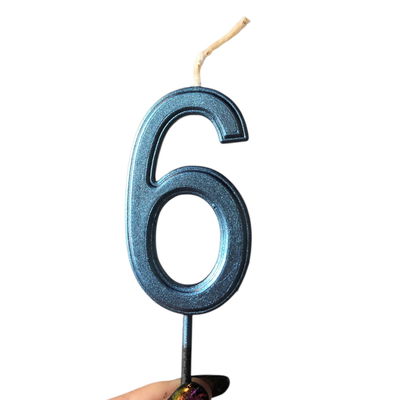 Vela número 6 AZUL METAL