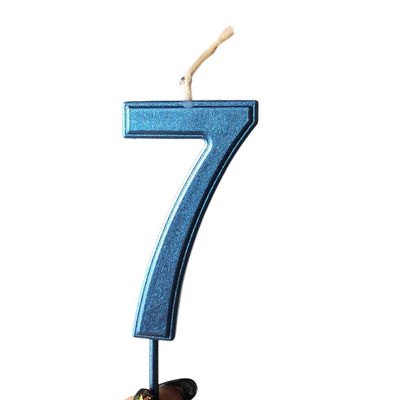 Vela número 7 AZUL METAL