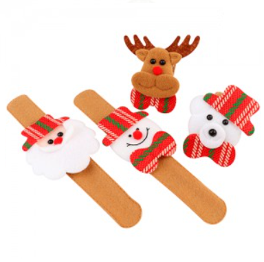 Pulsera mágica pañolenci con aplique navidad x1 unidad
