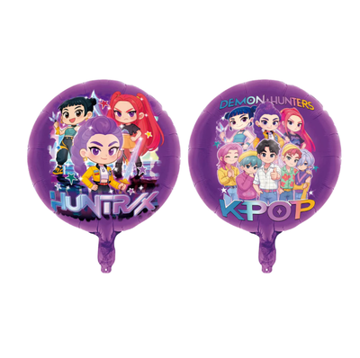 Globo redondo GUERRERAS KPOP doble imagen VIOLETA 45cm