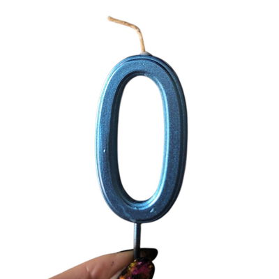 Vela número 0 AZUL METAL