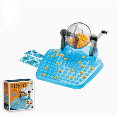 Bingo lotería con bolillero acrílico 90 números