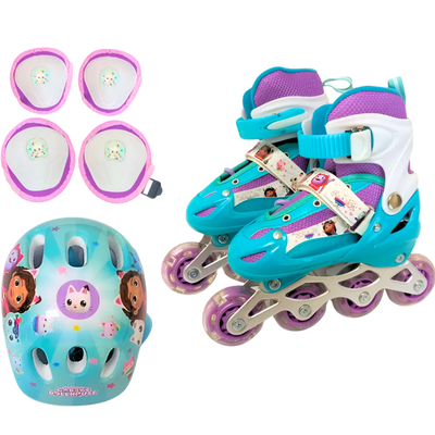 Patin roller CASA GABY incluye kit de protección casco y rodilleras (talle 30-33)