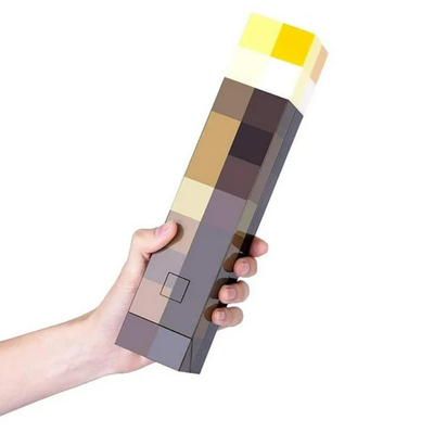 Lámpara antorcha minecraft recargable en caja