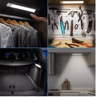 Lámpara LED bajo alacena/ mesada recargable USB y autoadhesiva con sensor 30cm caja marrón (YN-300)