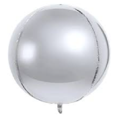 Globo esfera plateada 18" x1 unidad