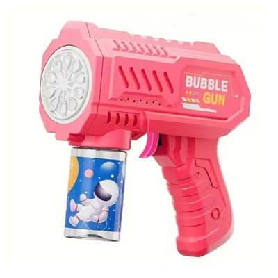 Pistola de burbujas a pila ROSA 20 cm.