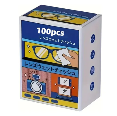 Toallitas paños húmedos para limpieza de lentes y pantallas x100 unidades