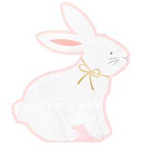 Servilleta silueta conejo rosa x12 unidades
