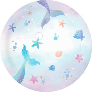 Plato fondo del mar sirenita x6 unidades