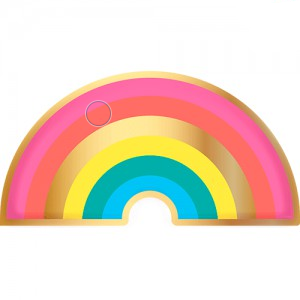 Plato silueta arcoiris x6 unidades