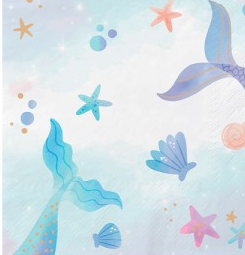 Servilleta fondo del mar sirenita x20 unidades