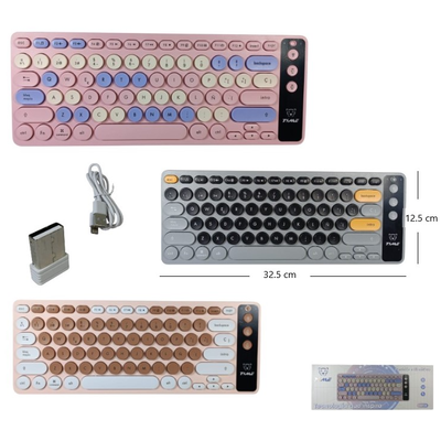 Teclado inalámbrico recargable usb TIME PASTEL (150T08)