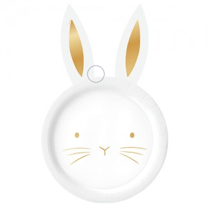 Plato silueta oreja conejo x6 unidades