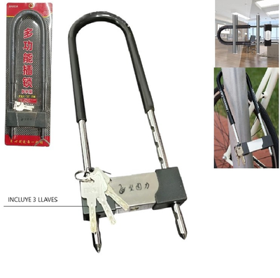 Linga candado U de acero inoxidable 35cm en blister (C-130506)