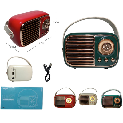 Parlante MINI bluetooth RADIO VINTAGE recargable (GTS-1959)