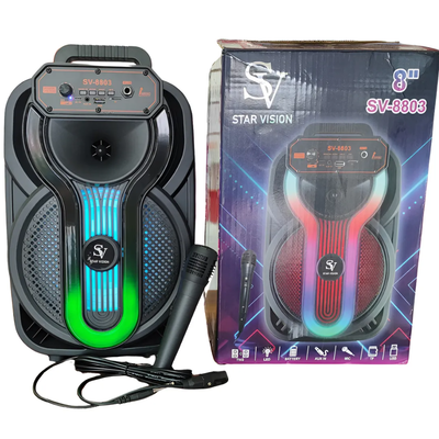 Parlante bluetooth 8" STARVISION recargable RGB 40cm con micrófono (SV-8803)