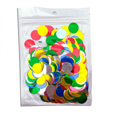 Confetti metalizado MULTICOLOR redondo 1,5cm de diámetro x20gr 