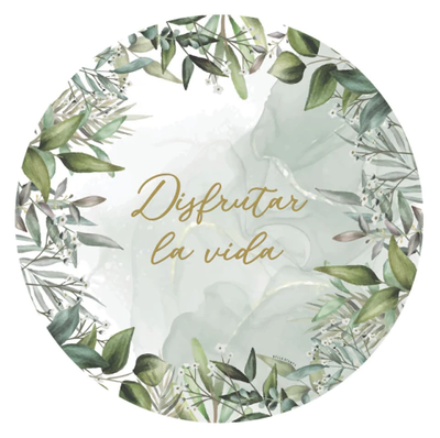 Plato de sitio de papel disfrutar la vida x5 unidades