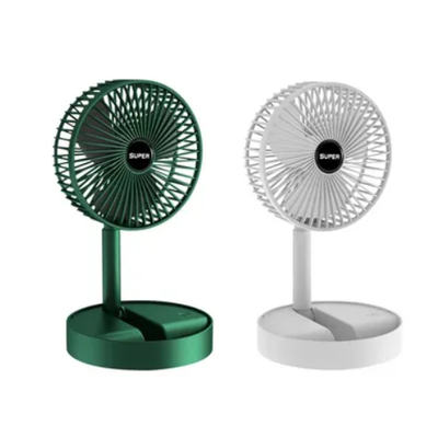 Ventilador recargable con brazo plegable en caja verde (FAOO8CP)