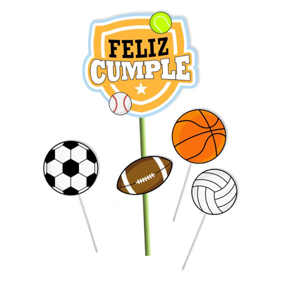 Topper silueta pelotas deporte