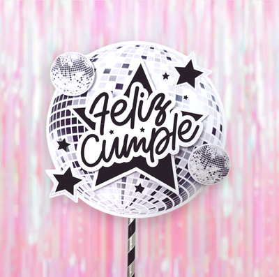 Big topper 3D "Feliz cumple" disco/fiesta