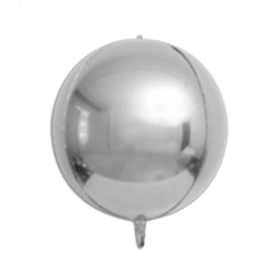 Globo esfera plateada 10" x1 unidad
