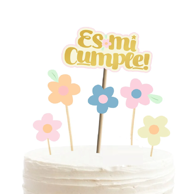 Topper silueta margarita vintage ES MI CUMPLE