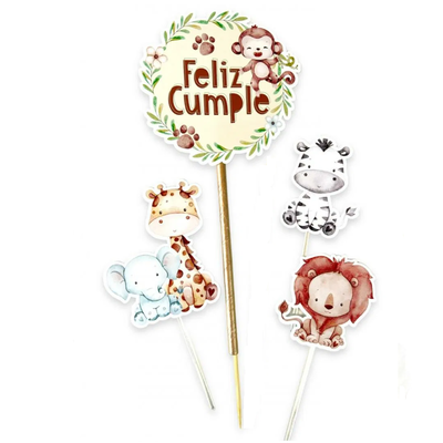 Topper silueta selva baby monito