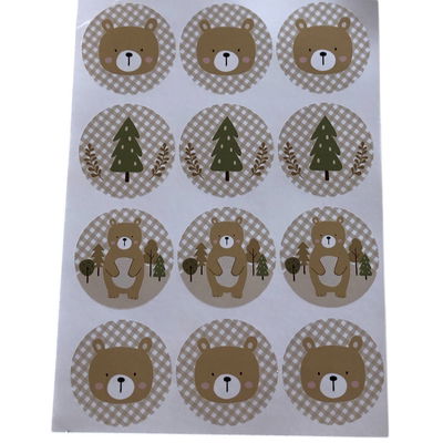 Stickers oso acuarela x12