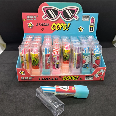 Goma de borrar en barra lapiz labial x1 unidad