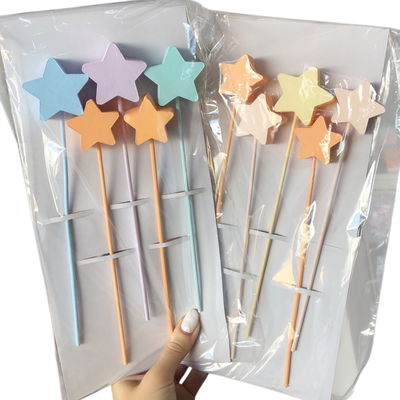 Kit topper de polifan ESTRELLAS PASTELES