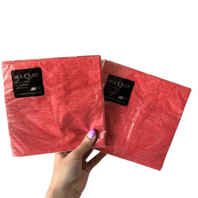 Servilleta Bouquet trama rojo x25 unidades