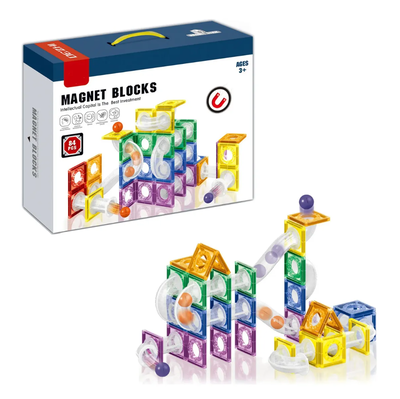Bloque magnético laberinto de bolitas x84 piezas (JK30918)
