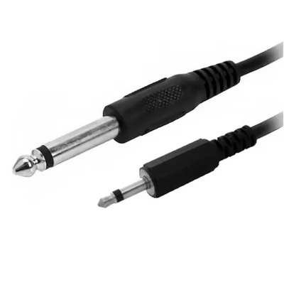 Cable PLUG MONO 6,5mm MACHO a MINI PLUG 3,5mm MACHO 1,5mts en bolsa (CB166A)