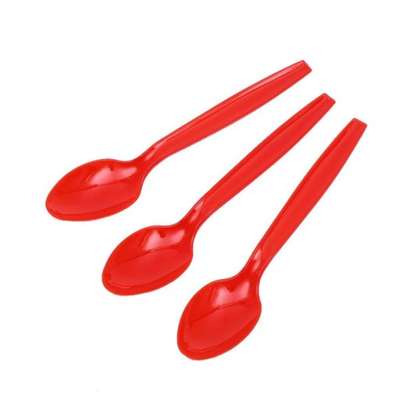 Cuchara ROJO de plástico descartables x10 unidades