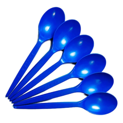 Cuchara AZUL de plástico descartables x10 unidades
