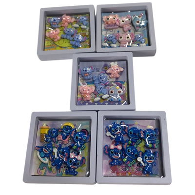 Sticker charms 3D de plástico STITCH x6 unidades