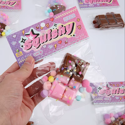 Squishy barra chocolate en blister