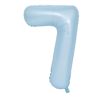 Globos números celeste pastel N7 80cm 32" x1 unidad