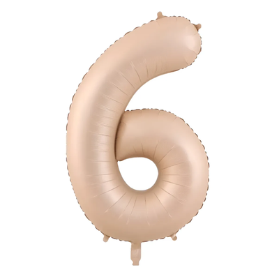Globos números nude N6 80cm 32" x1 unidad