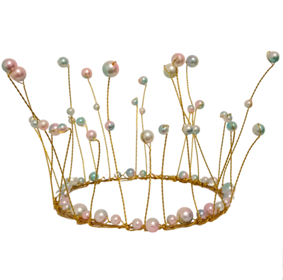 Topper corona con perlas para torta DEGRADÉ