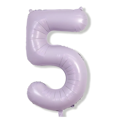 Globos números lila pastel N5 80cm 32" x1 unidad
