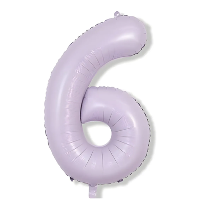 Globos números lila pastel N6 80cm 32" x1 unidad