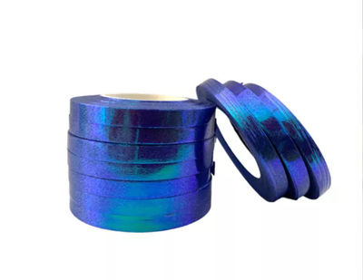 Cinta ribbon para globos TORNASOLADA AZUL 10mts. x1 unidad