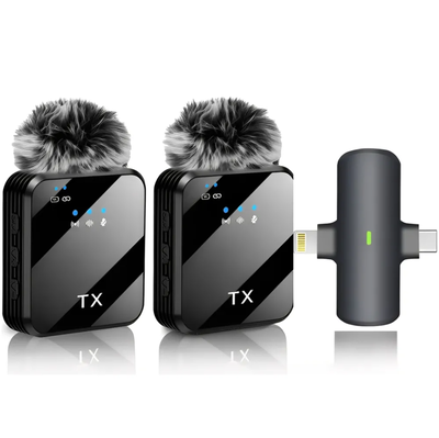 Micrófono x2 unidades para celular CORBATERO con cubre viento TIPO C IPHONE (7382A)