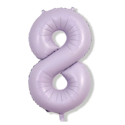 Globos números lila pastel N8 80cm 32" x1 unidad
