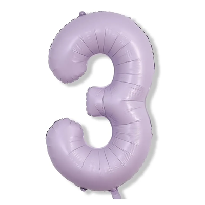 Globos números lila pastel N3 80cm 32" x1 unidad